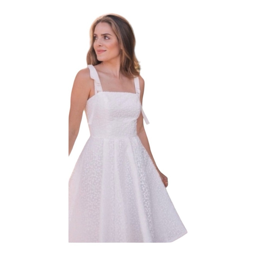 NWT Gal Meets Glam Helen White Tie Midi Dress- Size 0